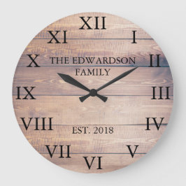 素朴なヴィンテージ木製のローマ数姓 ラージ壁時計