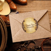 素朴なヴィンテージ西部の田舎の結婚式ありがとう ラウンドシール