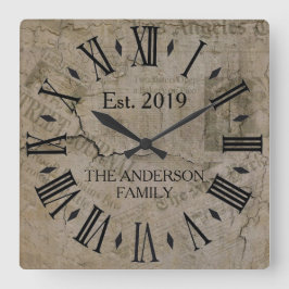 素朴なヴィンテージ風のニューヨークタイムズとウォールストリートジャーナルの壁掛け時計 スクエア壁時計