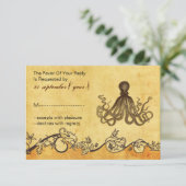 素朴なヴィンテージ,タコビーチ結婚式rsvp 3.5 x 5 出欠カード (スタンド正面)