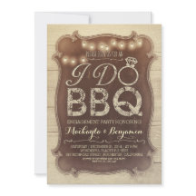 素朴なヴィンテージBBQ婚約パーティ招待