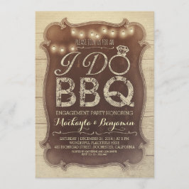 素朴なヴィンテージBBQ婚約パーティ招待 招待状