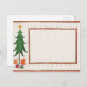 素朴なヴィンテージxマスの招待 シーズンポストカード (正面/裏面)