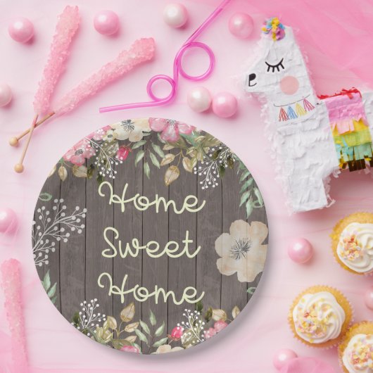 素朴な一見の家の甘い家の花木 ペーパープレート (パーティー)