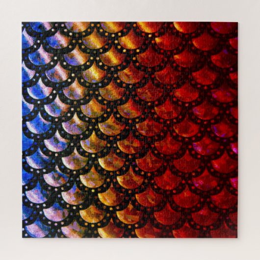 素朴な人魚の鱗 ジグソーパズル (縦)