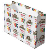 素朴な企業のビジネスロゴのクリスマス ラージペーパーバッグ (正面アングル)