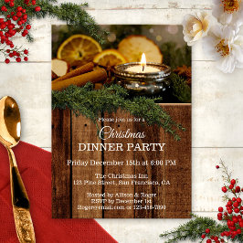 素朴な伝統的なクリスマスパーティーの招待状 招待状