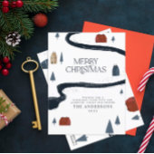 素朴な伝統的エレガント冬の雪のクリスマス シーズンポストカード