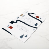 素朴な伝統的エレガント冬の雪のクリスマス 箔シーズンカード (回転した状態)