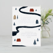 素朴な伝統的エレガント冬の雪のクリスマス 箔シーズンカード (立ち正面)