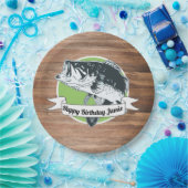 素朴な低音の魚釣りのハッピーバースデーの人のスポーツ ペーパープレート (パーティー)