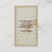 素朴な作家の作家のヴィンテージのスタイル 名刺 (裏面)