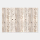 素朴な偽クリームホワイトウッドウェディング ラッピングペーパーシート (正面3)