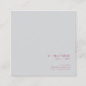 素朴な優しいピンクの花模様の金のフレーム スクエア名刺 (裏面)