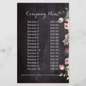 素朴な優雅さとレトロなボタニカルチョークボードの花 チラシ (裏面)