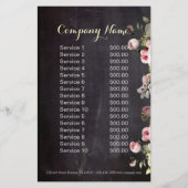 素朴な優雅さとヴィンテージの植物学的な黒板の花のデザイン チラシ (裏面)