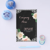 素朴な優雅さとヴィンテージの植物学的な黒板の花のデザイン チラシ (シングル)