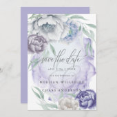 素朴な優雅さのライラックとバイオレットの花 招待状 (正面/裏面)