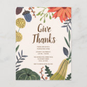 素朴な優雅さの秋の感謝祭パーティー ポストカード (正面)