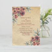 素朴な優雅さを添えたフラワーウエディングの招待状 招待状 (スタンド正面)