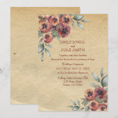素朴な優雅さを添えたフラワーウエディングの招待状 招待状 (正面/裏面)