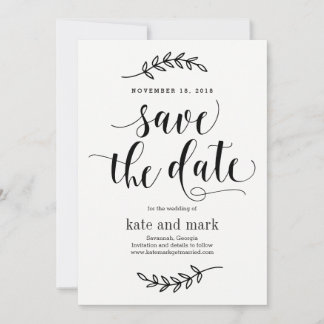 素朴な優雅さ 編集可能なカラー Save The Date カード