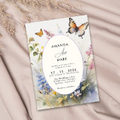 素朴な優雅なワイルドフラワーが咲き誇る 招待状