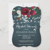 素朴な優雅な冬の花の chic な花嫁のシャワー 招待状 (正面)