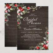 素朴な光の冬のムーディーな結婚前お披露目招待状 招待状 (正面/裏面)