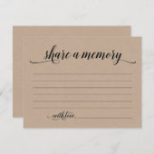 素朴な共有記憶悔やみや弔慰、記念のメッセージカード 招待状 (正面/裏面)