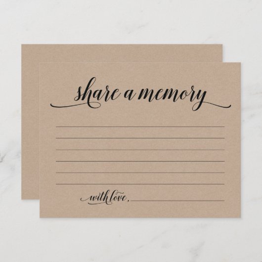 素朴な共有記憶悔やみや弔慰、記念のメッセージカード 招待状 (正面/裏面)