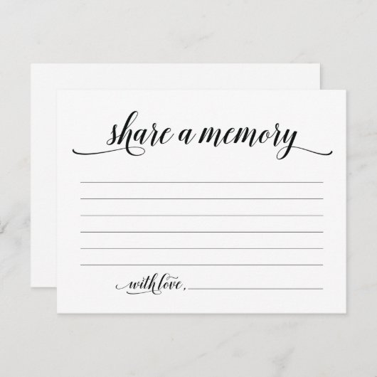 素朴な共有記憶悔やみや弔慰、記念のメッセージカード 招待状 (正面/裏面)