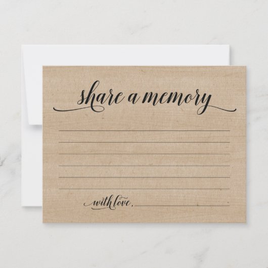 素朴な共有記憶悔やみや弔慰、記念のメッセージカード 招待状 (正面)