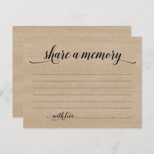 素朴な共有記憶悔やみや弔慰、記念のメッセージカード 招待状 (正面/裏面)