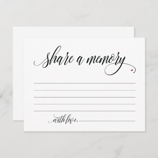 素朴な共有記憶悔やみや弔慰、記念のメッセージカード 招待状 (正面/裏面)