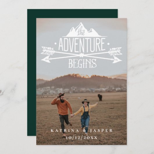 素朴な冒険の始まり 保存日付写真 案内状 (正面/裏面)