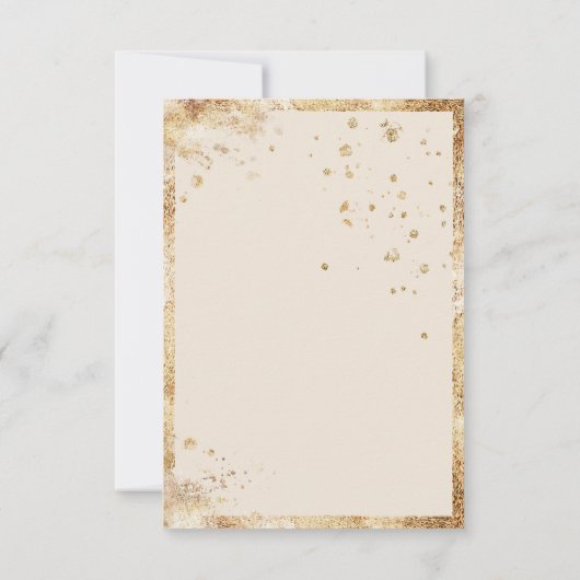 素朴な写真のゴールドフラットサンクスカード サンキューカード (裏面)