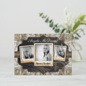 素朴な写真の卒業の発表の招待 招待状 (スタンド正面)