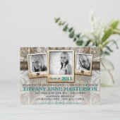 素朴な写真の卒業の発表の招待 招待状 (スタンド正面)