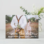 素朴な写真の節約日 現代のスクリプト カード (スタンド正面)