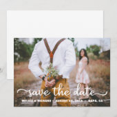 素朴な写真の節約日 現代のスクリプト カード (正面/裏面)