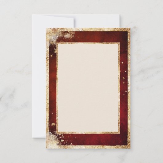 素朴な写真の赤ゴールドのフラットな感謝カード サンキューカード (裏面)
