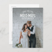 素朴な写真を使った結婚式のお礼の発表 案内ポストカード (正面/裏面)