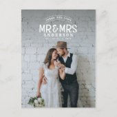 素朴な写真を使った結婚式のお礼の発表 案内ポストカード (正面)