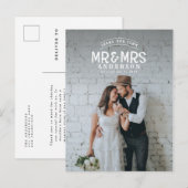 素朴な写真を使った結婚式の感謝の案内 案内ポストカード (正面/裏面)