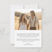 素朴な写真入り 私たち結婚しました ウェディングエロープメント 案内状 (裏面)
