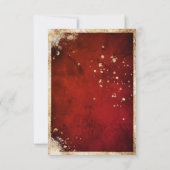 素朴な写真 赤 ゴールド フラット セーブ・ザ・デート (裏面)