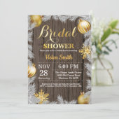 素朴な冬のクリスマスのブライダルシャワーの招待状 招待状 (スタンド正面)