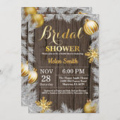 素朴な冬のクリスマスのブライダルシャワーの招待状 招待状 (正面/裏面)