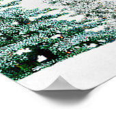 素朴な冬のクリスマスツリーの結婚式ウェルカムサイン ポスター (角)